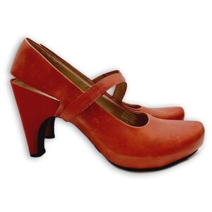 TSUBO Acrea Red Leather Slingback Mary Jane Heels Pumps Shoes Sz US 10 Eur 40